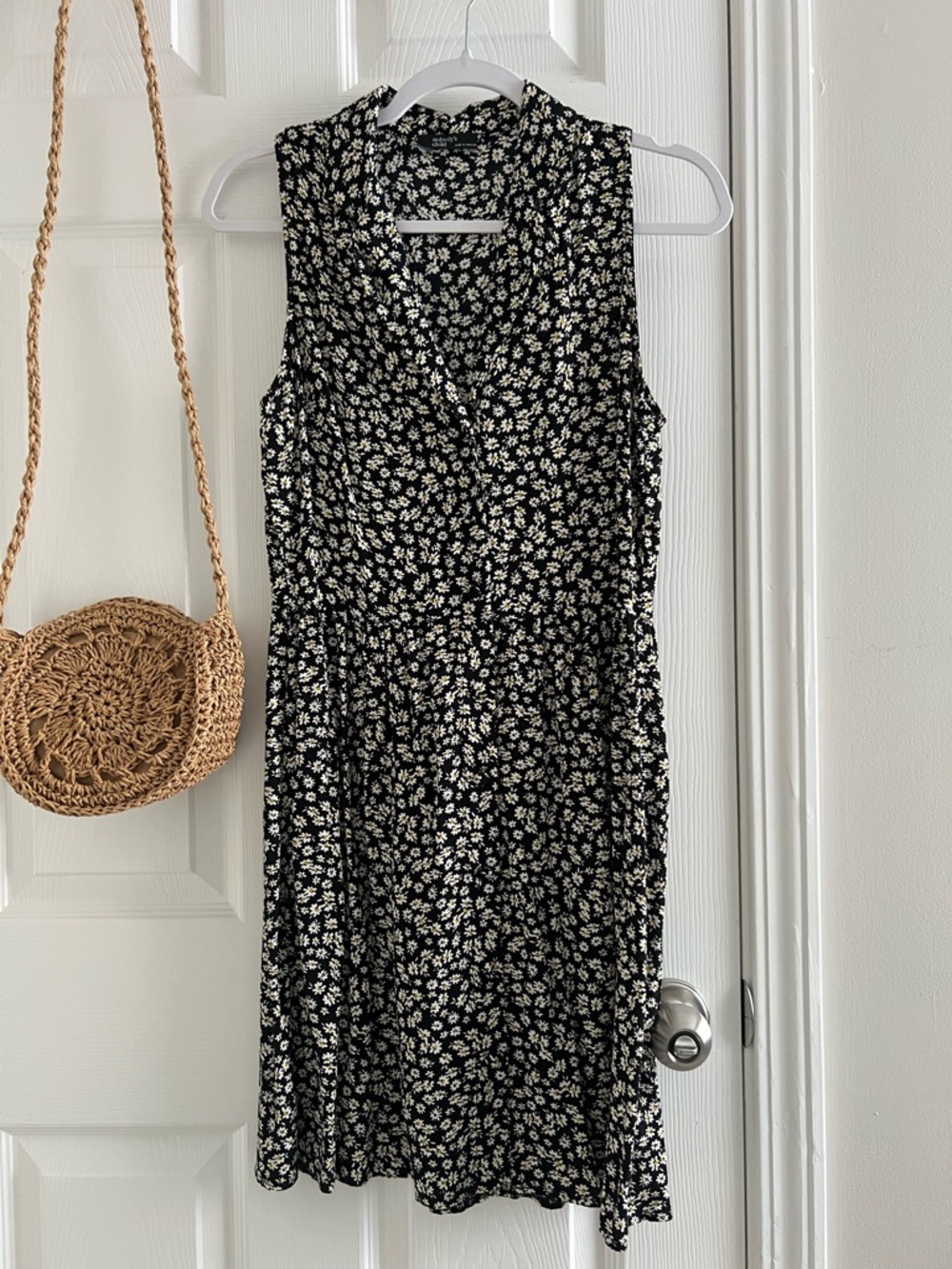 Nobody's Child sleeveless mini dress in black ditsy floral